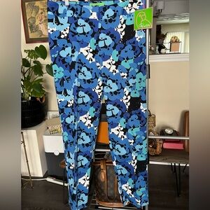 Pappagallo Floral Blue‎ and Black Patterned Pants